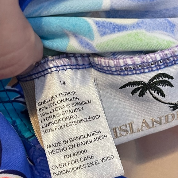 Islander Vintage Hawaiian Print One Piece Bathing Suit - Picture 5 of 6